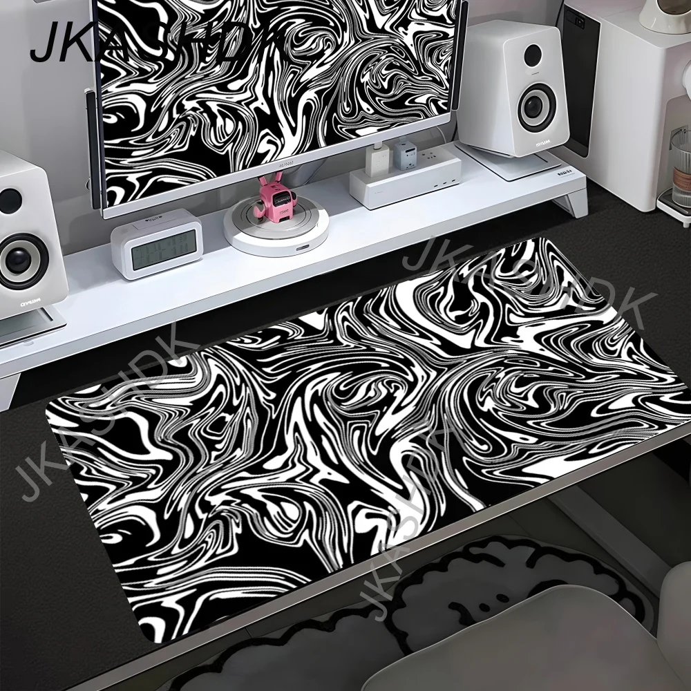 

Large Black Strata Liquid Mouse Pad Computer Laptop Anime Keyboard Carpet XXL Large Non-slip Mousepad Gamers Decoration Desk
