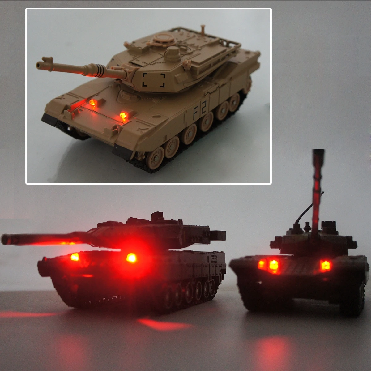 Tanque de batalla principal Leopard 2 M1A2 Abrams tipo 99 Diecasts y vehículos de juguete HuaYi 1:48 modelo militar de aleación Railed/Motor/coche/Bicicletas