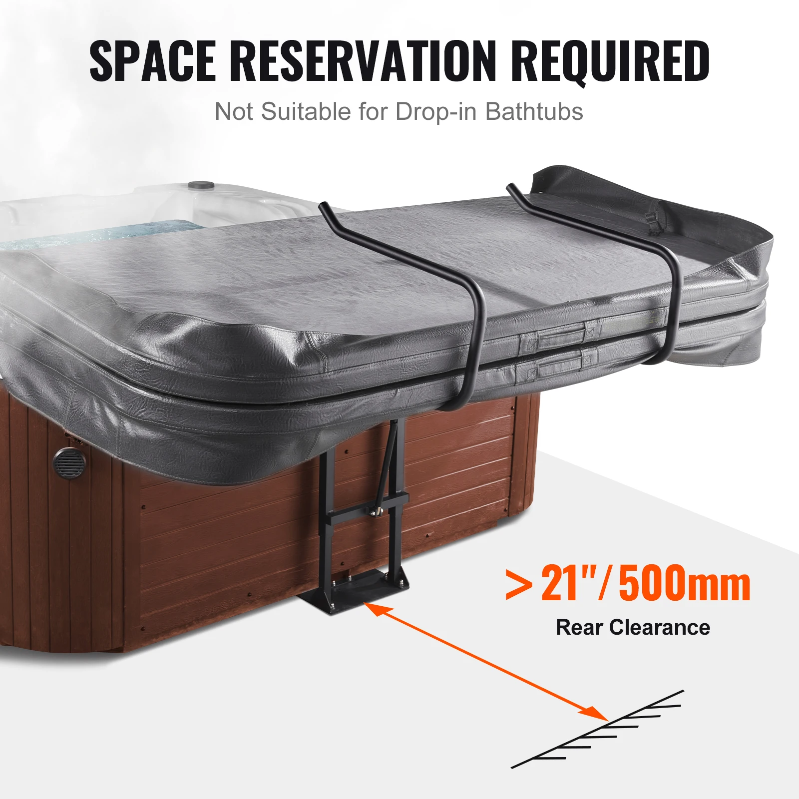 VEVOR-cubierta de bañera de hidromasaje, cubierta de elevación de Spa, altura hidráulica de 33,1 "-41,3" de ancho, 53,1 "-92,5" ajustable instalada debajo