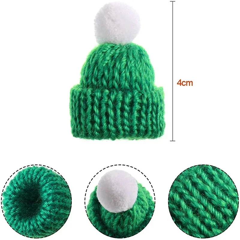 21 colori mini cappelli lavorati a maglia palla di pelo cappello spilla spille maglione distintivo collare vestiti accessori per bambole ornamenti