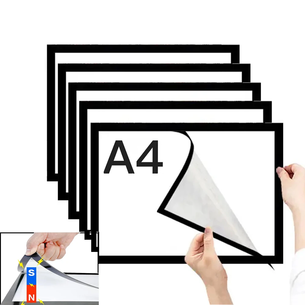 5pcs Magnetic Picture Frames with Self Adhesive Backing 8x12inch Certificate Frame Document Frames Diamond Painting Canvas Photo