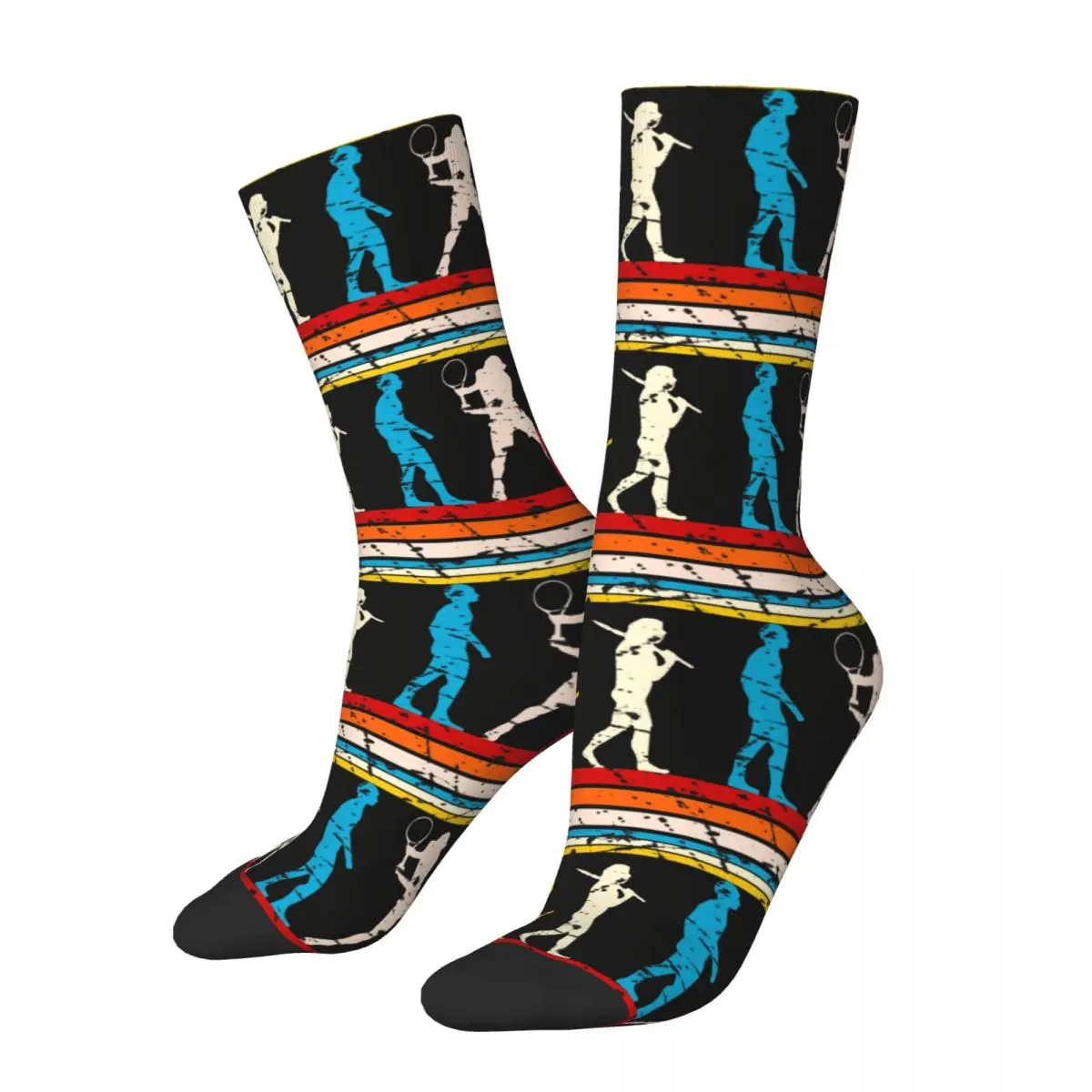 Hip Hop Vintage Funny Player Gift Idea Crazy Men's Socks Unisex Tennis Evolution Harajuku Pattern Printed Funny Novelty Sock