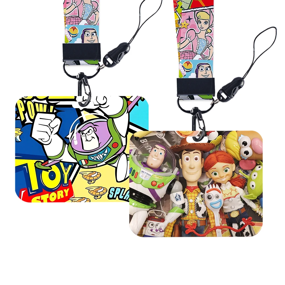 Disney toy story tiras de telefone cordão pendurar corda para titular do cartão de identificação cartão de trabalho crachá titular do crachá alças de pescoço presentes das crianças