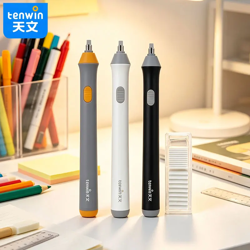 Tenwin Electric eraser - detachable eraser compartment for replacing the core. Suitable for home use for learning and drawing.
