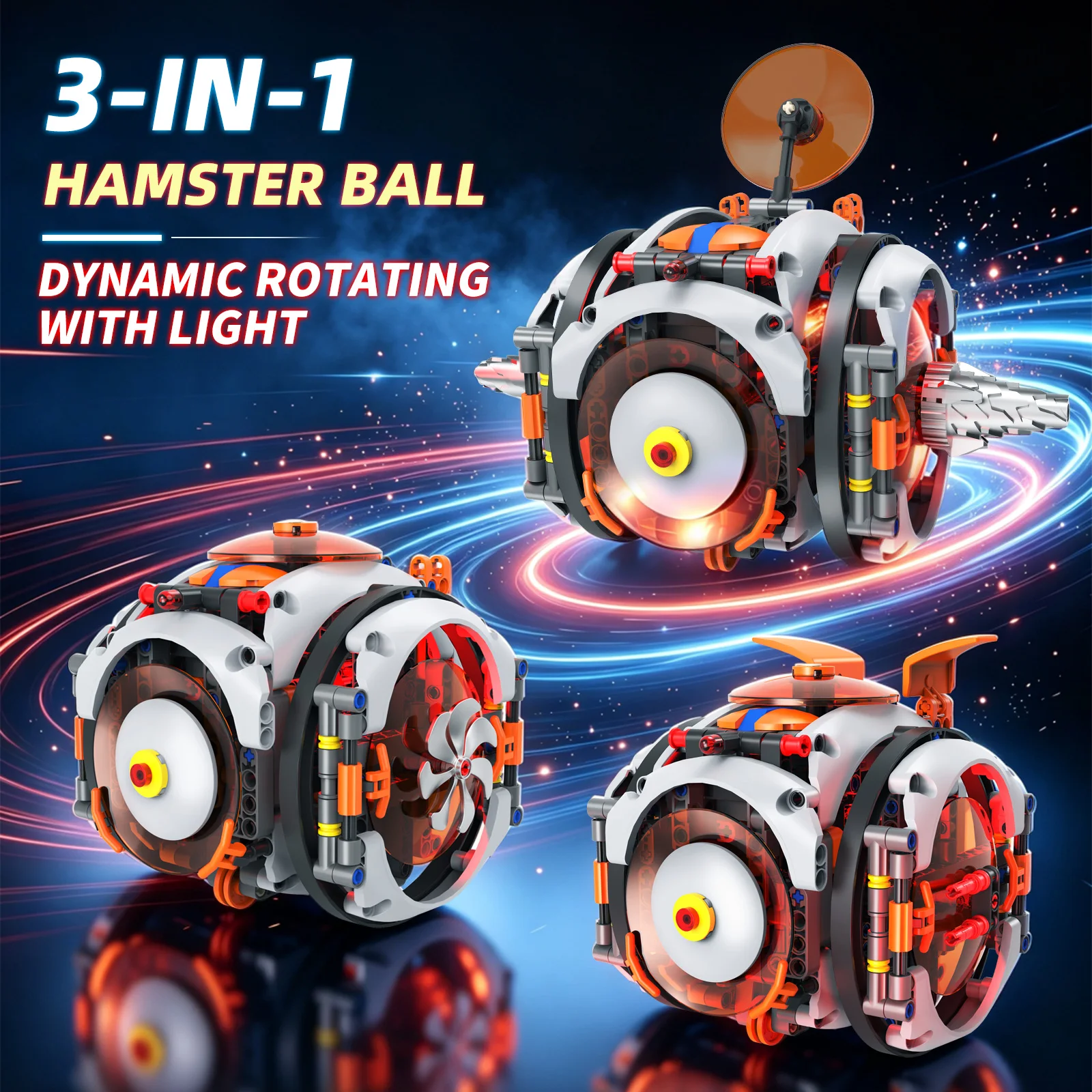 Speed Changing Super Hamster Ball RC Robot Building Blocks Toy, Programmable Electric Remote Control DIY Assembled Bricks, STEM