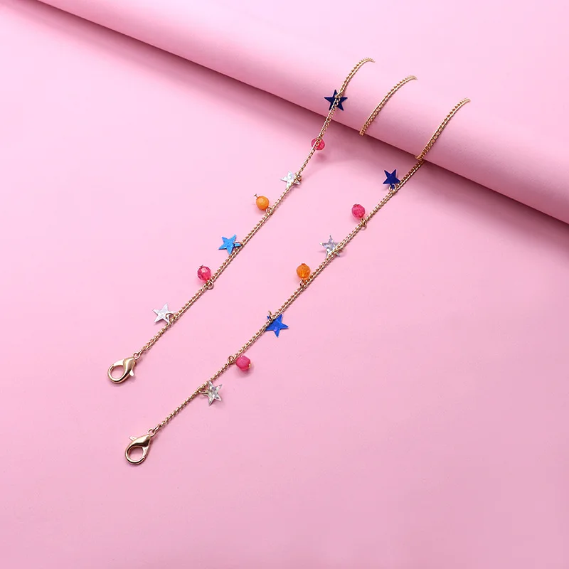 滑り止め眼鏡コードホルダー,サングラスチェーン,オートバイアクセサリー,使いやすい,ファッショナブルなデザイン,6g, 61cm x 3mm, 2 in 1