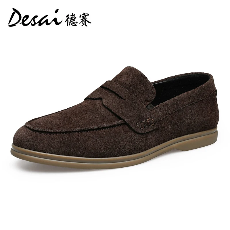 

Desai Doudou Shoes for Men 2024 New One Step Men's Shoes Made of Genuine Leather Breathable Soft Sole Lefu Shoes