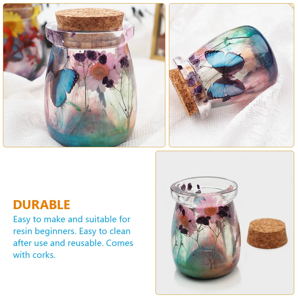 

1 set 1 Set Crystal Resin Silicone Mold Diy Storage Bottle Making Epoxy Casting Jar Crafts Molds Corks Halloween Christmas Gift