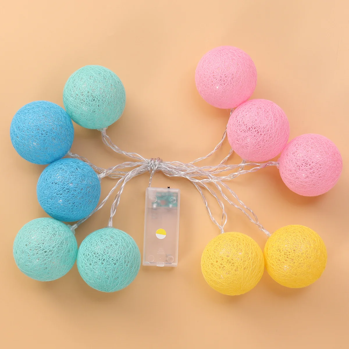 LED ضوء سلسلة الحلوى الملونة خيط القطن الكرة مهرجان حفلة عيد الميلاد الديكور رومانسية ضوء دافئ صور الدعامة المرحلة