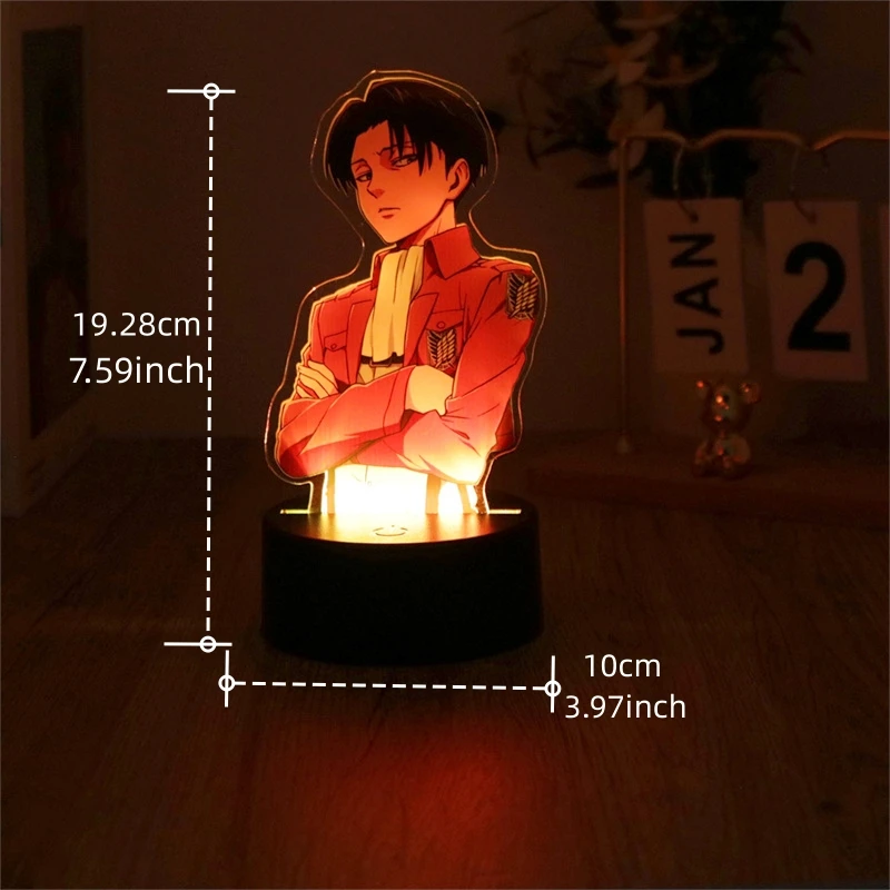 Anime Attack on Titan 3D Lamp LED Night Light 16 Color Remote Control Home Bedroom Figures Lamps Decorative Friend Party Gifts