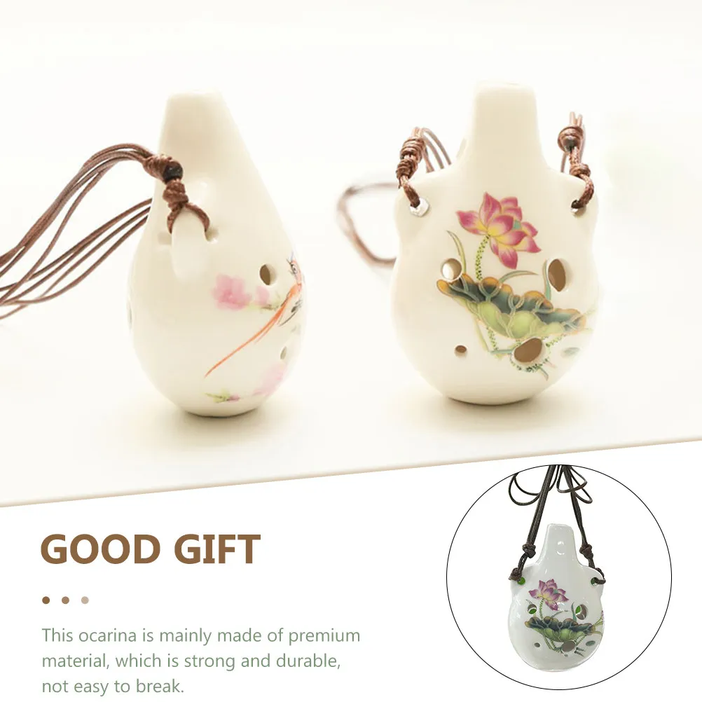 

Premium 6-Hole Ocarina for Beginners Flower Shaped Wind Instrument Practice Instrument Lightweight Portable Creative Music