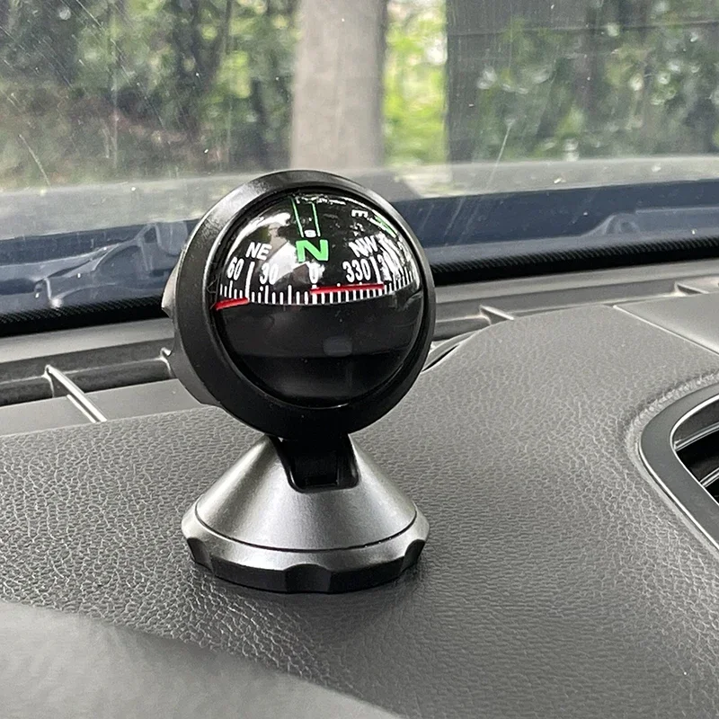 Car Compass Mini Ball Dashboard Mount 4x4 Offroad Interior Gadgets Navigation Shockproof Accurate for Camping Hiking Boat Travel