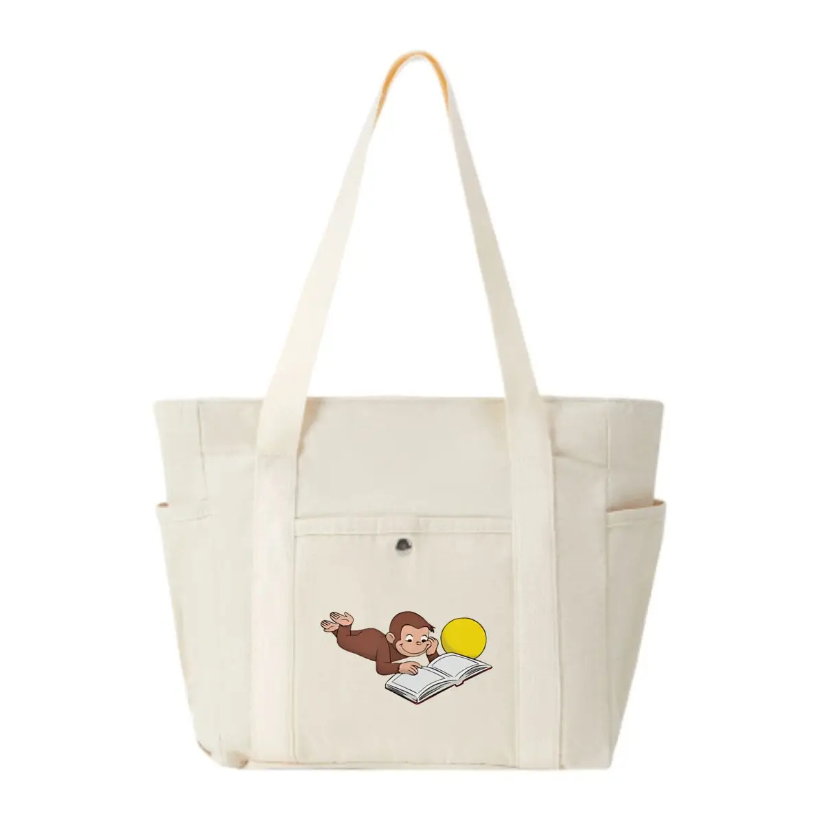 

Забавный Джордж: вдохновленный дизайн для чтения «Curious George», модная сумка через плечо с несколькими карманами, вместительная сумка для покупок