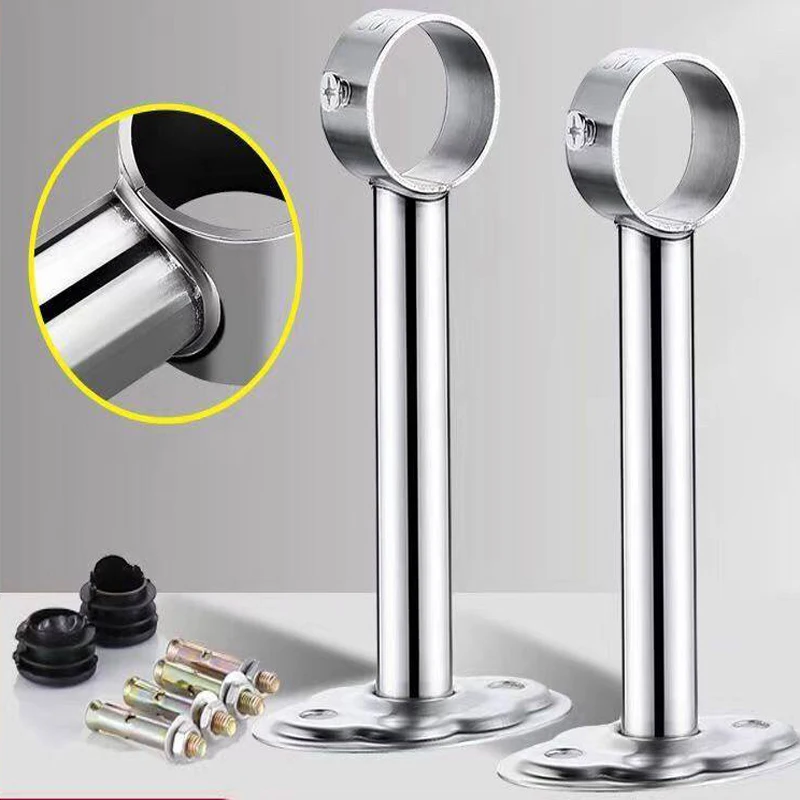 Stainless Steel Balcony Fixed Hanger Bracket Ceiling Mount Flange Base For Clothes Drying Rod Hardware Accessories