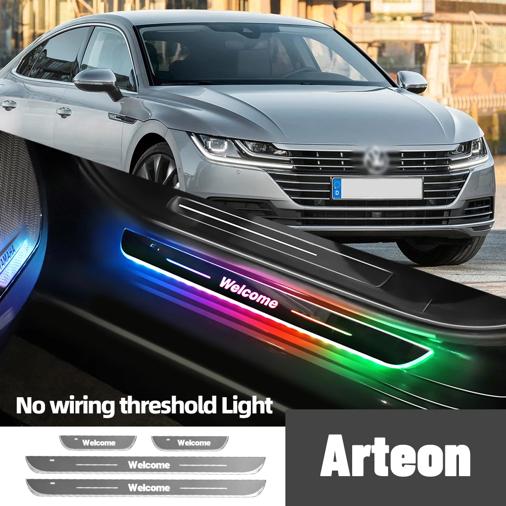 

For Volkswagen VWArteon 2017-2023 2021 2022 Car Door Sill Light Customized Logo LED Welcome Threshold Pedal Lamp Accessories