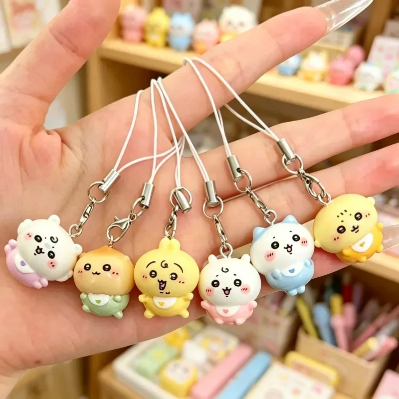 Kawaii Tiny Resin Pendant Cute Baby Outfit Usagi Hachiware Phone Lanyard Mini Keychain Small Bag Charm for Girls Student Gift
