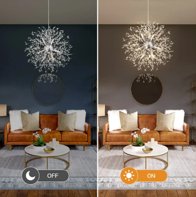 Modern Dandelion LED Chandelier Lighting Pendant Lamp For Living Room Dining Room Home Decoration Bedroom Art Crystal Lamps