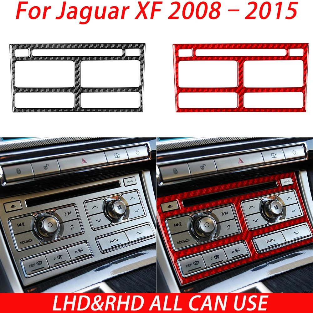 For Jaguar XF 2008 2009 2010 2011 2012 2013 2014 2015 Carbon Fiber Multimedia Panel Car Interior Accessories Trim Stickers