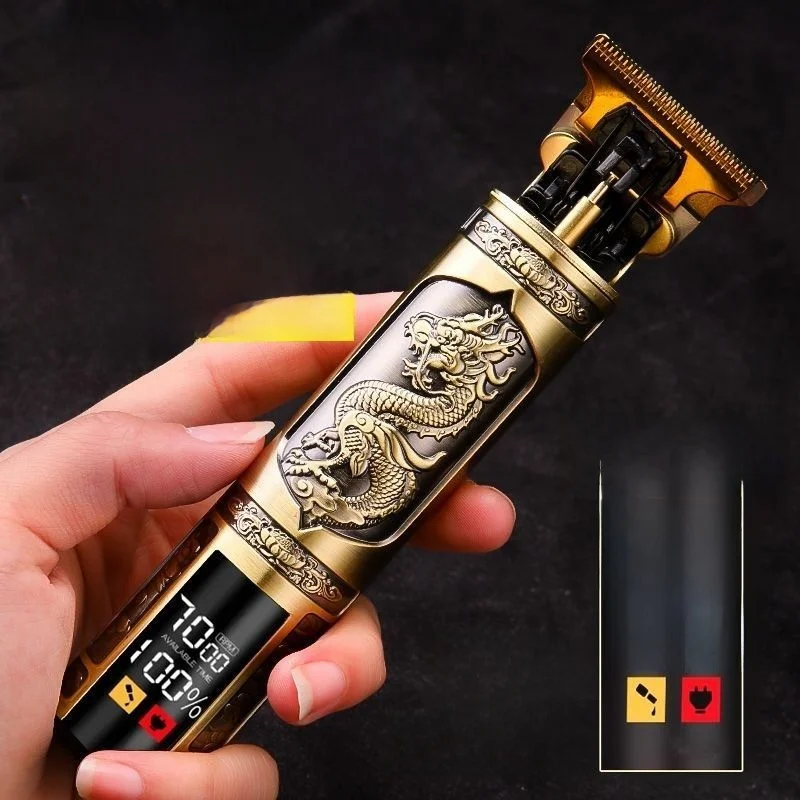 電動バリカン-家庭用ヘアカットマシン-ヘッドシェービングツール-ポータブル充電式-理髪店品質トリミングキット