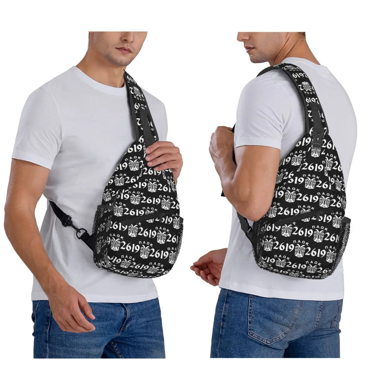 

Paok Thessaloniki Ultras Hooligans Chest Bag Men Sling Crossbody Backpack Chest Bag Traveling Hiking Daypack Shoulder Bag