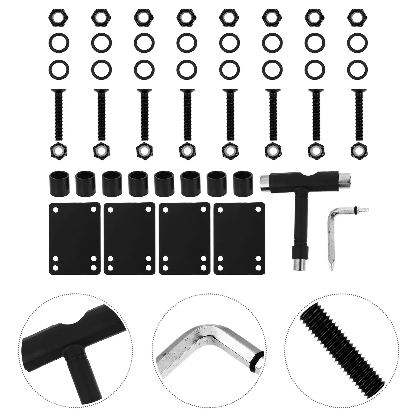 1Set Skateboard T Type Repairing Tools Premium Skateboard Hardware Accessories Portable Multi-Function Fixing Tool Gasket