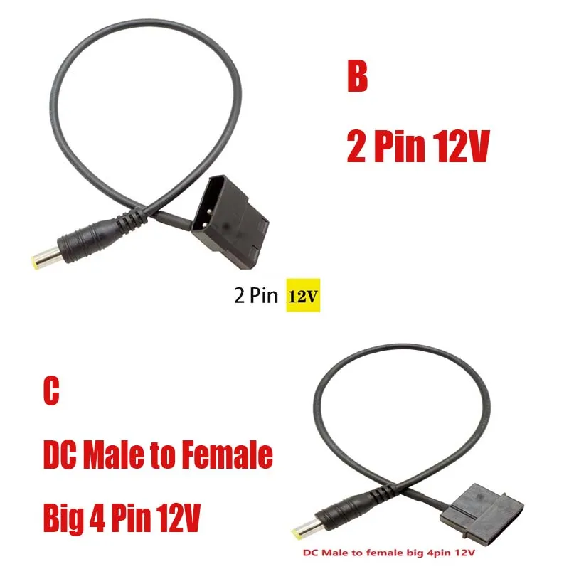 LED Light Strip Controller IDE Big 4 Pin 12V to DC 5521 Male Cable Splitter Computer PC Light Power Supply Cord Extend Adapter