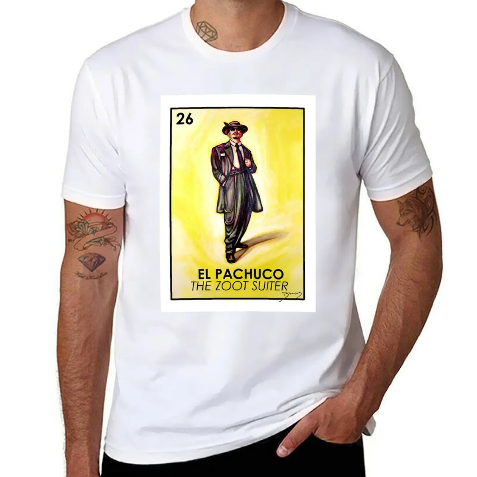 El Pachuco-The Zoot Suiter-Loteria camiseta hombres 100% algodón marca de lujo Camiseta de algodón 100% camiseta