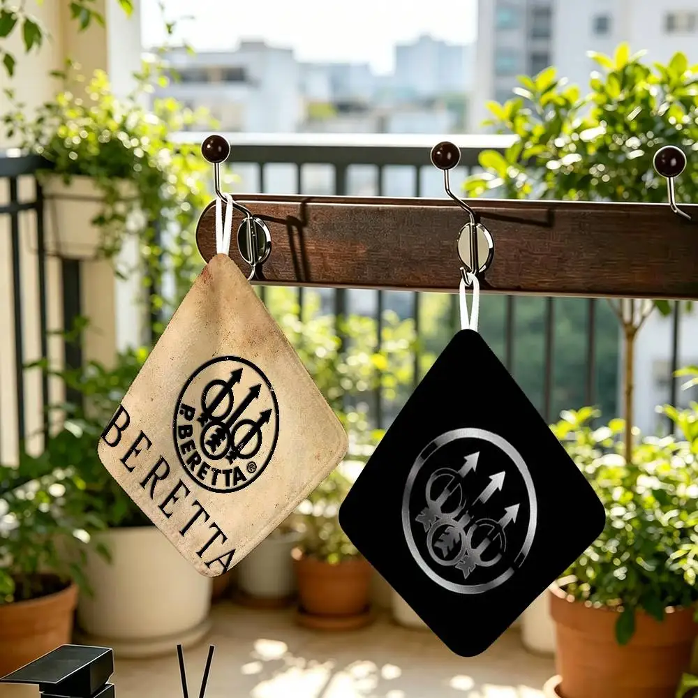 G-Gun BerettaS LOGO  Hanging Style Hand Wiping Towel Polyester Cotton Anti-fade For Indoor Kitchen Living Room