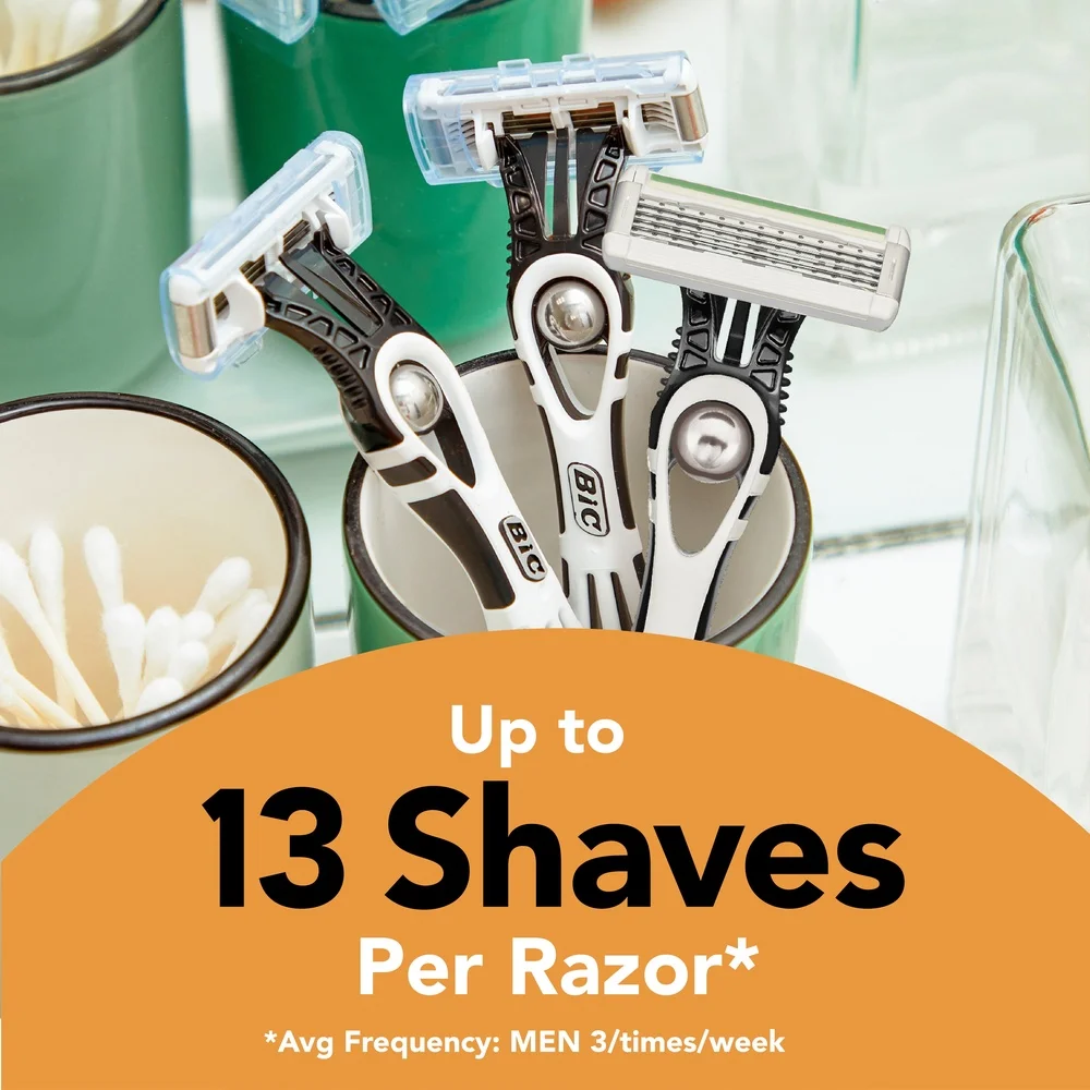 Sensitive Skin Razor Refills 8 Cartridges Flexible Blades Manual Shaving Precision Edging Ergonomic Handle Anti-Inflammatory