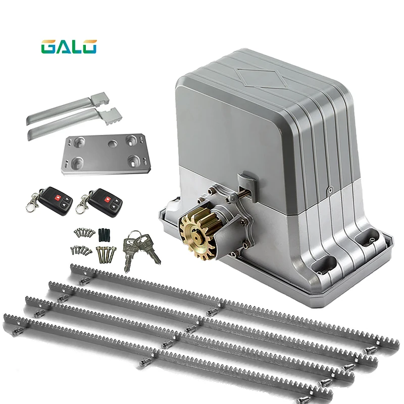 Galo AC220V Automatic Sliding Gate Opener Drive Gate For 3600LBS 1800KG Door Gate With 4M Steel Rack