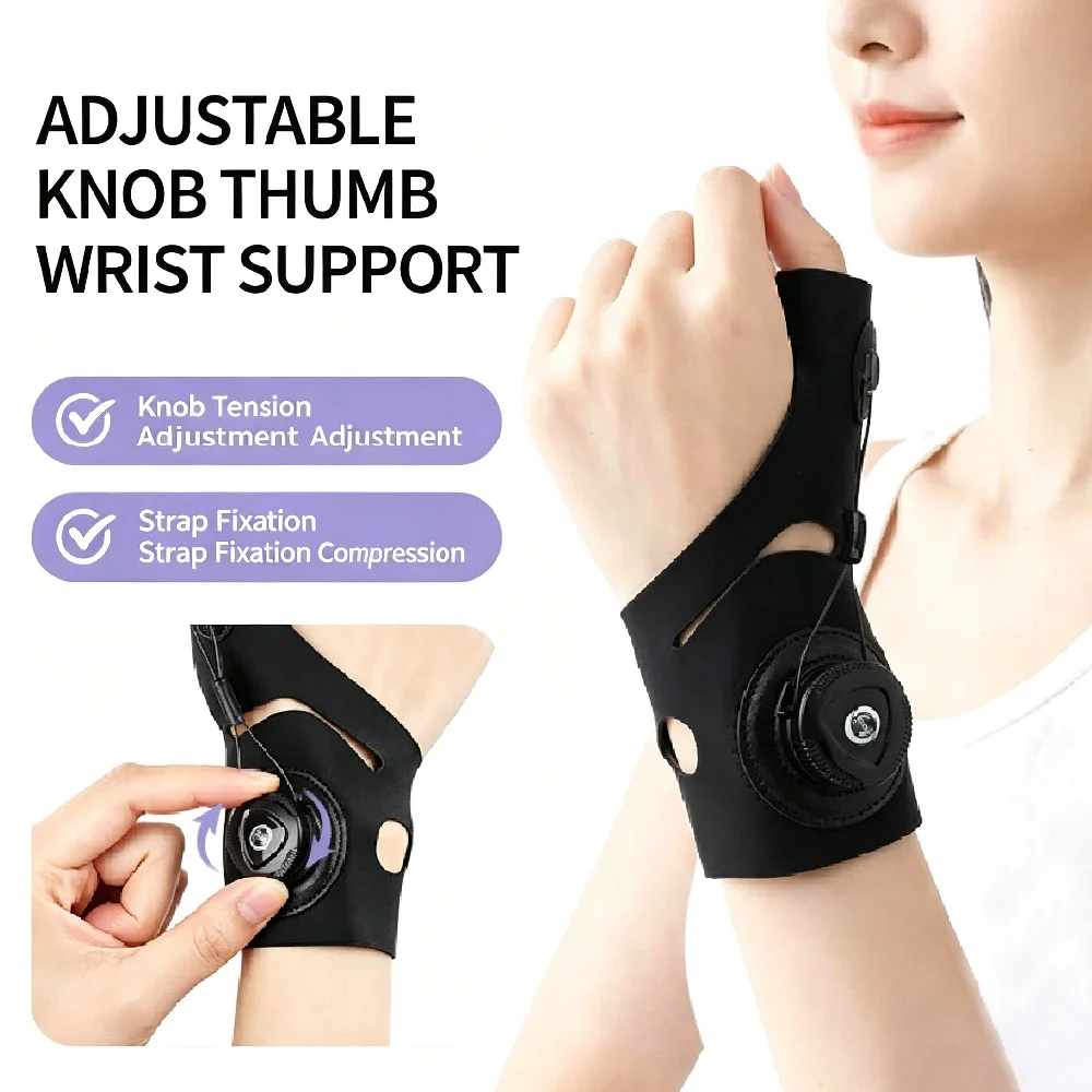1/2PCS Adjustable Knob Thumb Support Brace, Durable Thumb Sleeve Wrist Cover, for Gym Workout  and Daily Use for Adults
