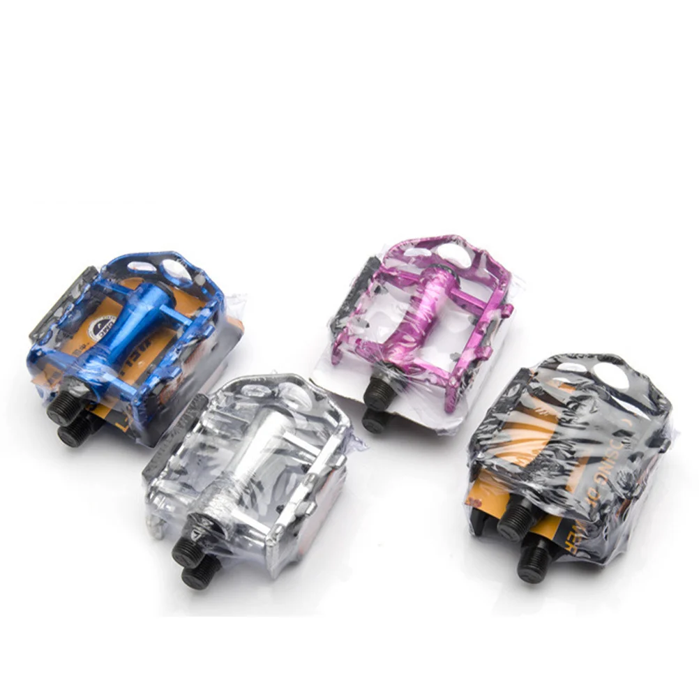 

1 Pair Aluminum Alloy Mountain Bike Pedal Anti-Slip Spikes Reflective Stripe Durable Platform Pedal For Road Fixed Gear