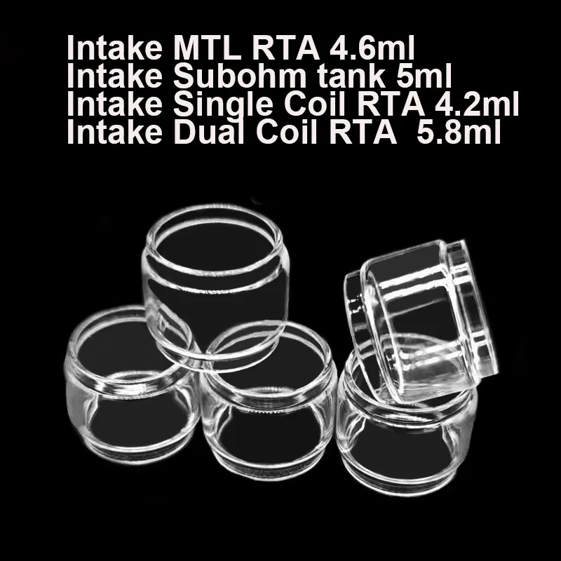 Recipiente De Tanque De Vidro, Tubo De Gordura Bolha, Single e Dual Coil, MTL RTA Inttake Subohm Tanque, 5Pcs