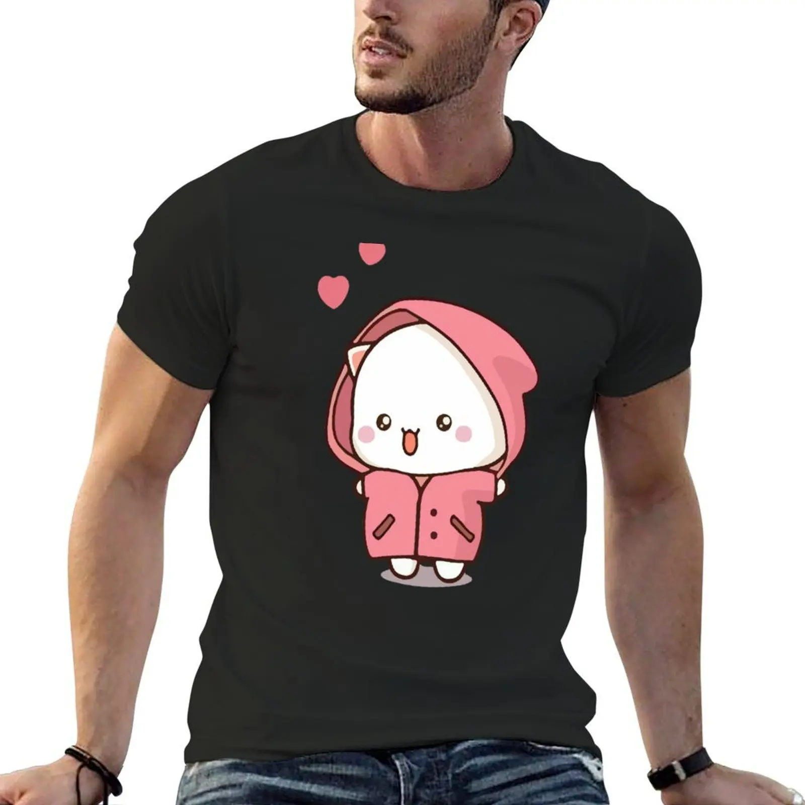 Mochi Mochi Peach Cat Long T-Shirt graphic tee shirt oversized graphic tee mens t shirts casual stylish