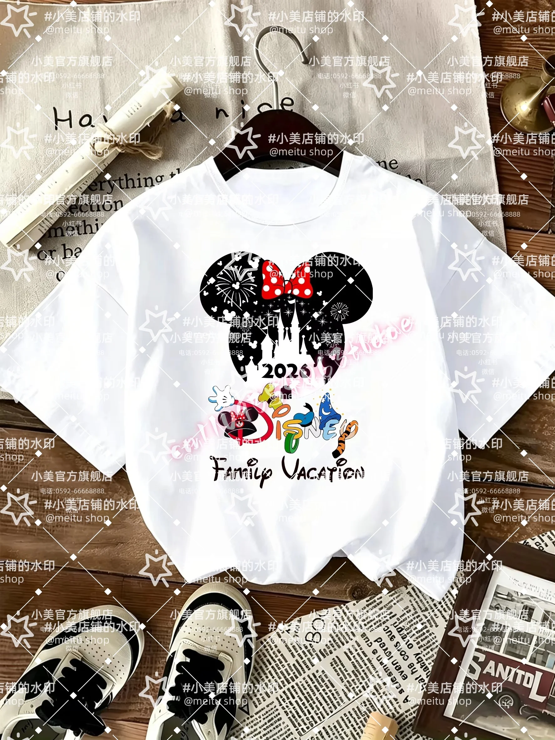 2026 Cruise Ship Family Matching Tee, Ocean Vessel Cartoon Print Soft Cotton Tops for Whole Family Sea Trip Vacation
