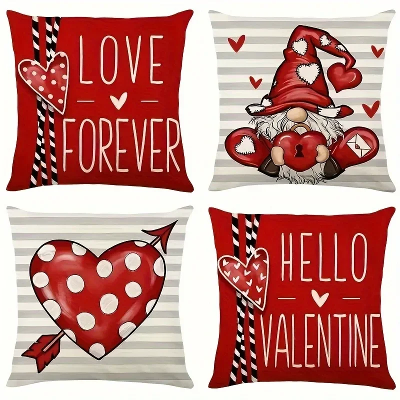 Valentine's Day decoration pillowcase Dwarf love Arrow pattern design is suitable for home room sofa cushion cover lover gift