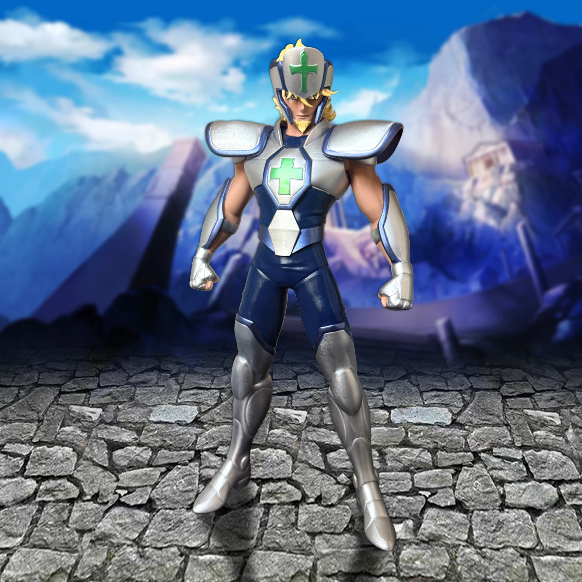 Estatua de resina Saint Seiya Saintia Sho Silver Saint Crux Johannes Georg GK, figura coleccionable de Anime