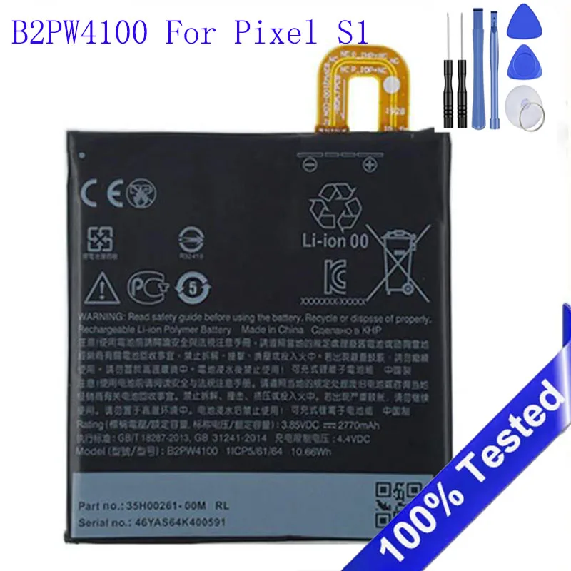 2770mAh B2PW4100 Mobile Phone Battery For HTC Google Pixel 1 Pixel1 5 inch/For Nexus S1 B2PW2100 Pixel XL M1 Batteries + Tools