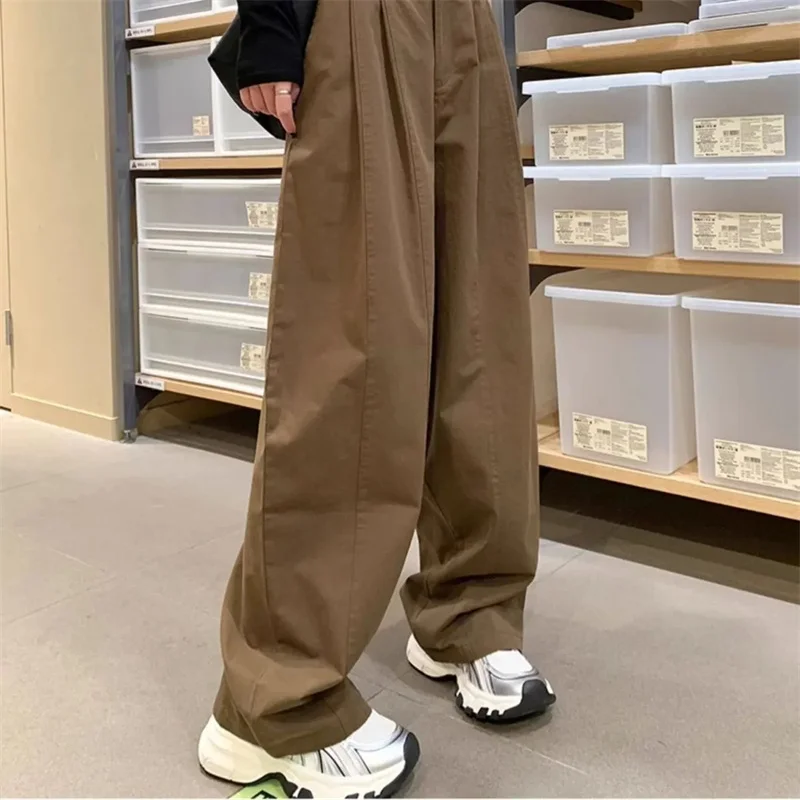 

Women'S Loose Spring Summer 2024 New High Waist Wide Legs Slim Casual Trousers Korean Fashion Trend Female Punk Straight Pants