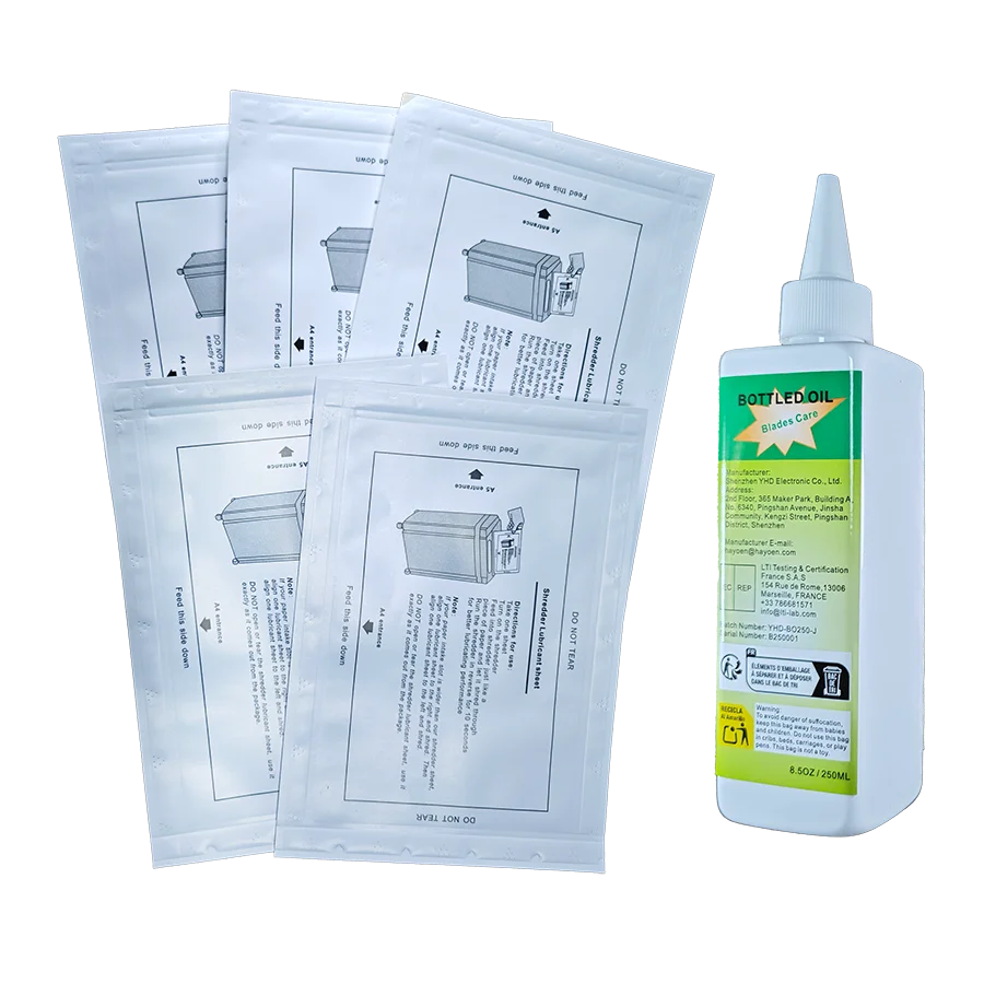 

Смазочные листы для измельчения бумаги премиум-класса с промасленной бутылкой, нежирная, формула без беспорядка для всех коммерческих и домашних офисных измельчителей бумаги