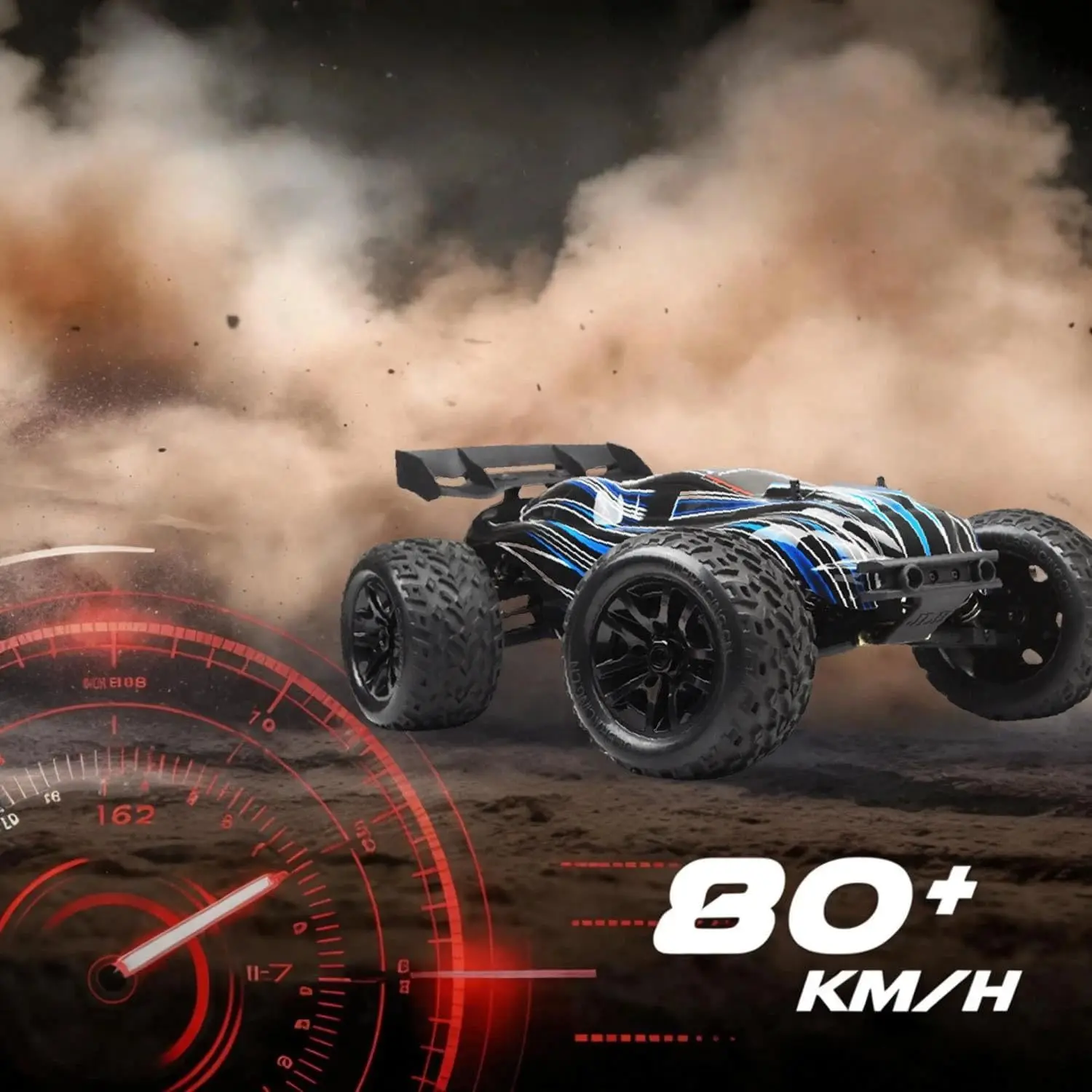 Jlbracing Cheetah 21101 1:10 RTR Brushless RC Truck, 80km/h High Speed with 120A ESC, 4WD Off-Road Monster Truck IPX7 Waterproof