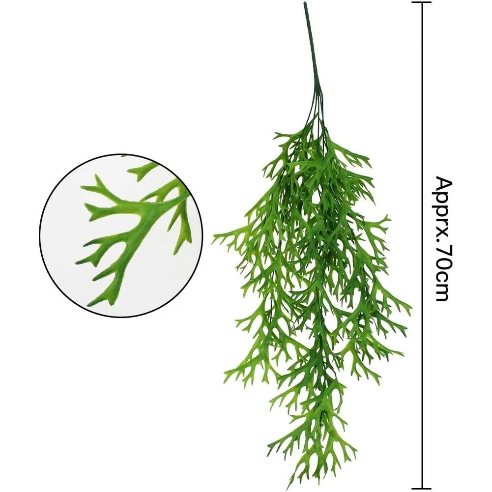 Artificial Hanging Plants Staghorn For Fern Style Set of 2 for Indoor Outdoor Spaces Including Patios and Lofts