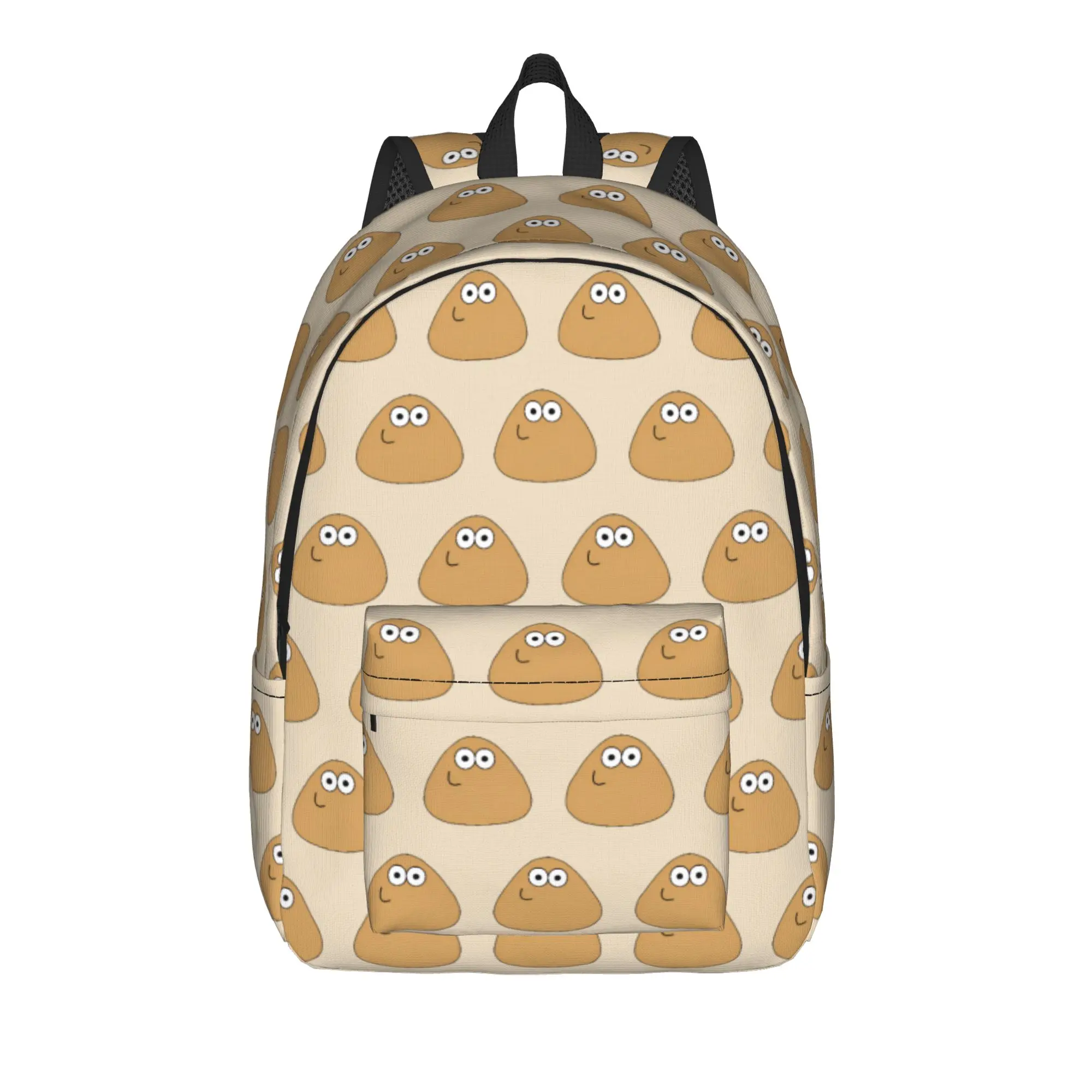 Virtual-Alien Pet P-Pou Backpack Men Women Casual Student Hiking Travel Daypack Cartoon Game College Shoulder Bag Lightweight