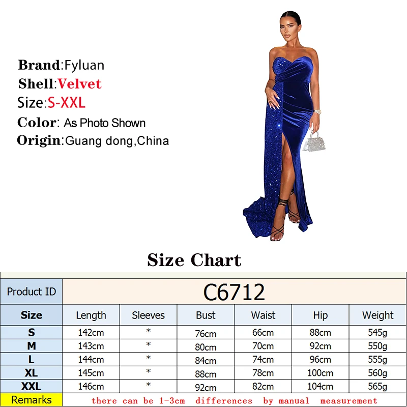 우아한 반짝 이는 여성 Bodycon 긴 드레스 섹시한 백 레이스 하이 웨이스트 스팽글 스플 라이스 Strapless 벨벳 인어 패키지 힙 스커트