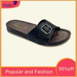 Women's Summer Flat Slippers Comfortable Casual Party Slippers Exquisite Classical Button Design Fashionable Ms. Footwear