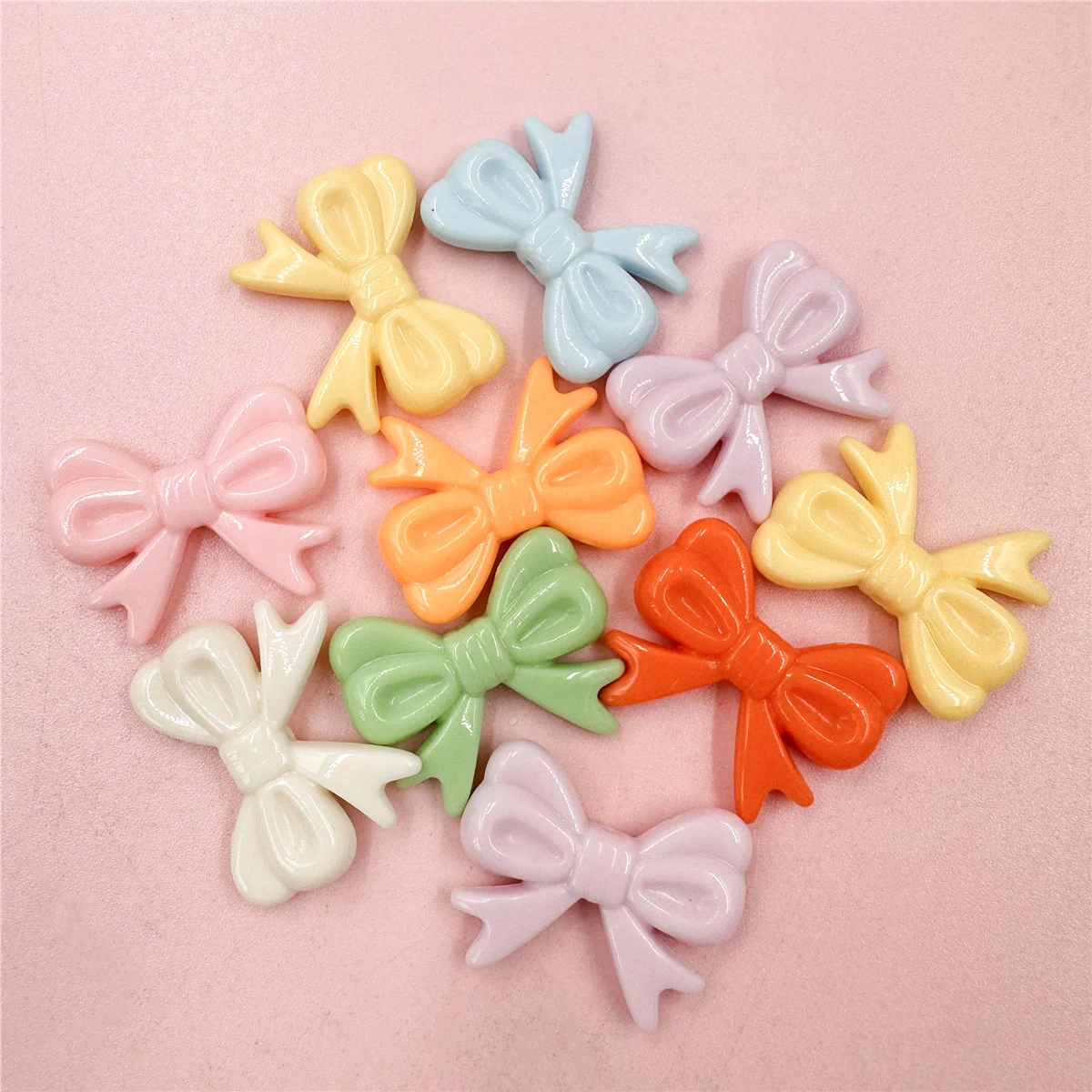 5pcs 29mm Acryl Bonbon Farbe Fliege Perlen für Schmuck machen DIY Pendnat Key chian Telefon kette Mode hand gefertigtes Material