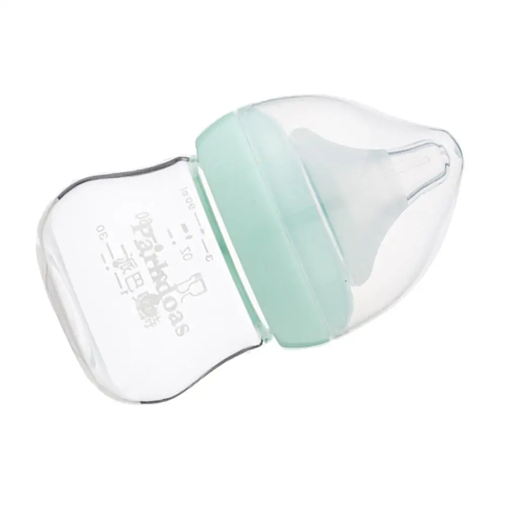 Small 90ml Glass Baby Bottles Wide Neck Anti-Colic Newborn Feeding Bottle For Breastfed Baby Infant Pacifier Breastfed Bottle