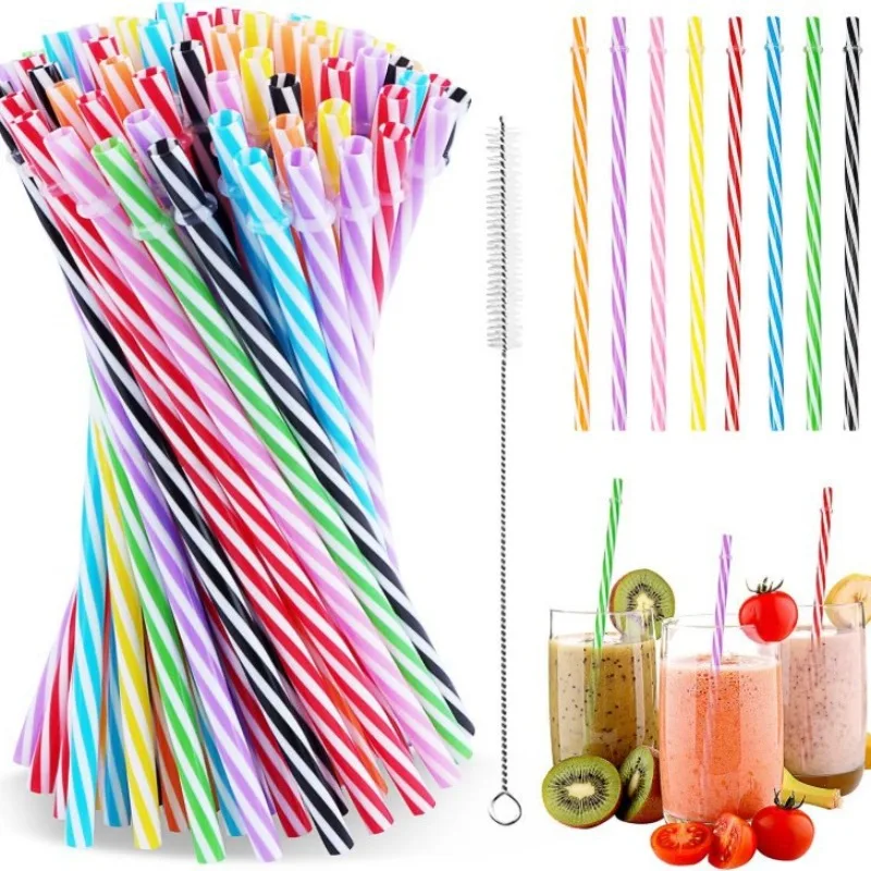 10pcs Reusable Straw Suitable For Starbucks Tumbler Glass Cup Universal Straw 7mm Diameter Plastic Sippy Water Cup Accessories