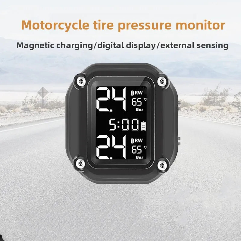 Motorcycle 2 Wheels Tyre External Sensor Tire Pressure Sensors Moto TMPS with Real-time Screen Tire Pressure Monitoring System