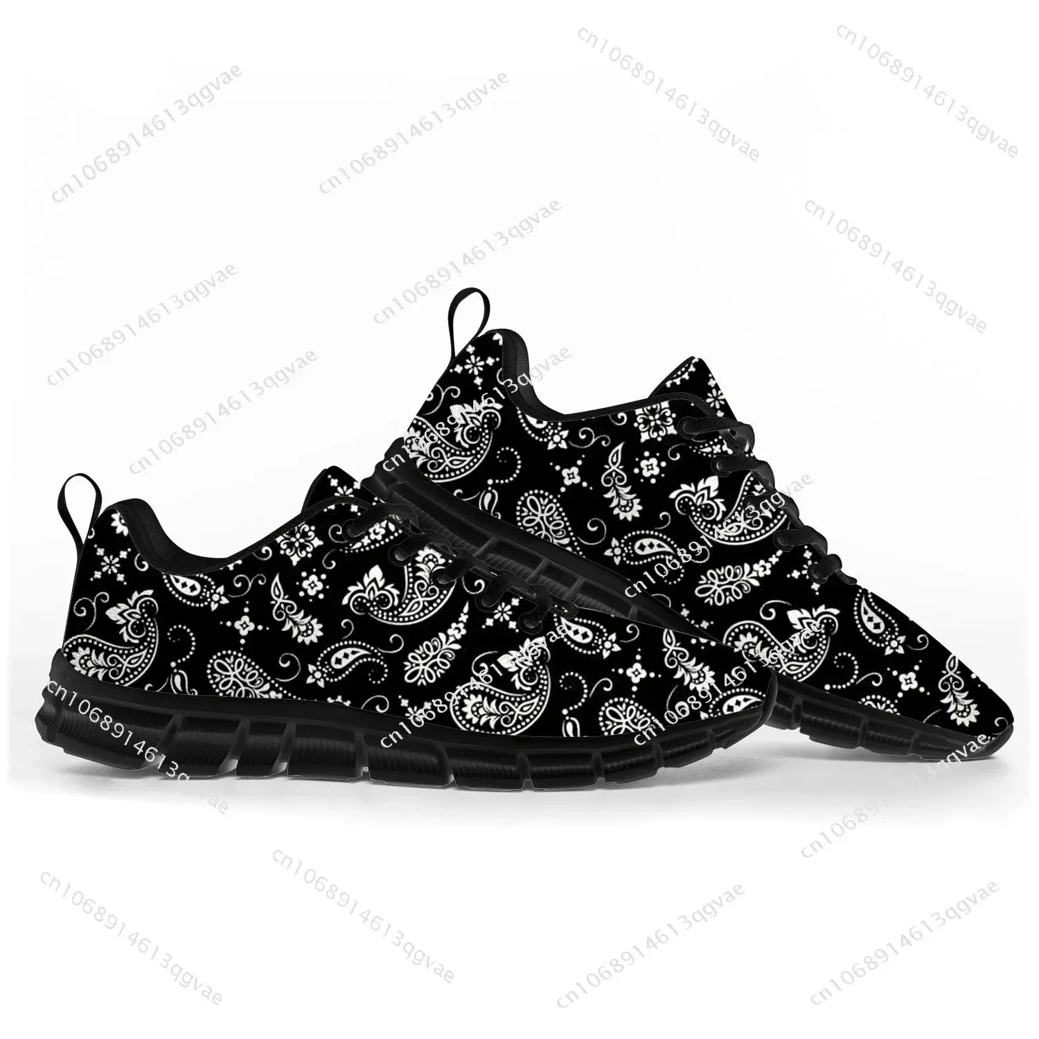 Paisley Print Sports Shoes Mens Womens Teenager Kids Children Customized Sneakers Tailor Made Shoe High Quality Couple Black